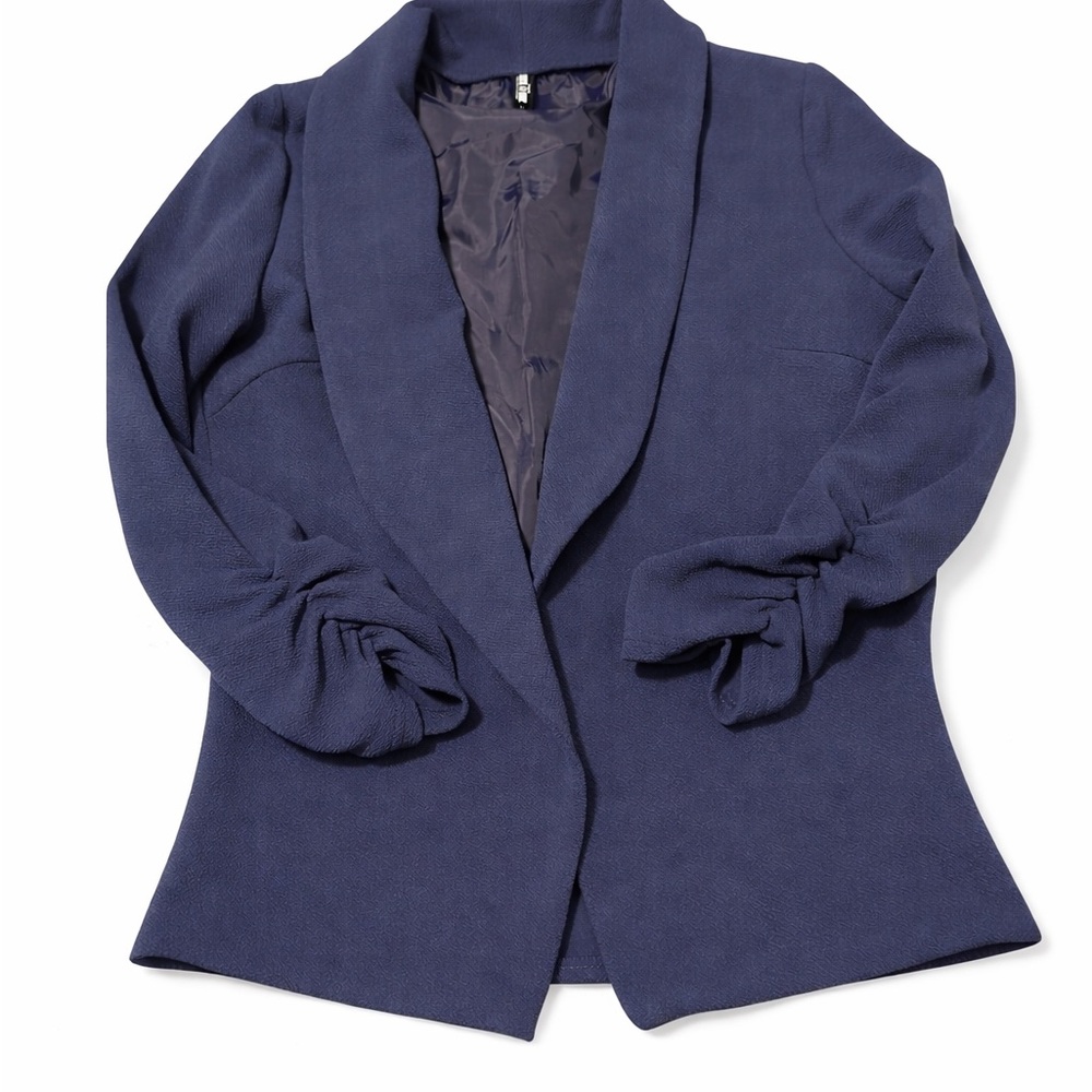 Classic Shawl-Collar Navy Blazer for Women